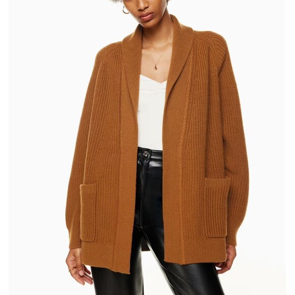 Aritzia 100% Merino Wool Wilfred Travel Cardigan Chunky Cozy Oversized Slouchy - Picture 1 of 13